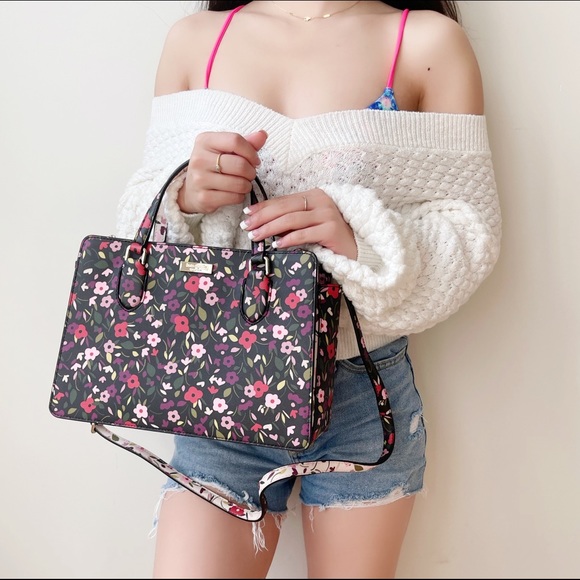 Kate Spade ♠️ Reese Laureal Way Floral Satchel - Picture 3 of 8